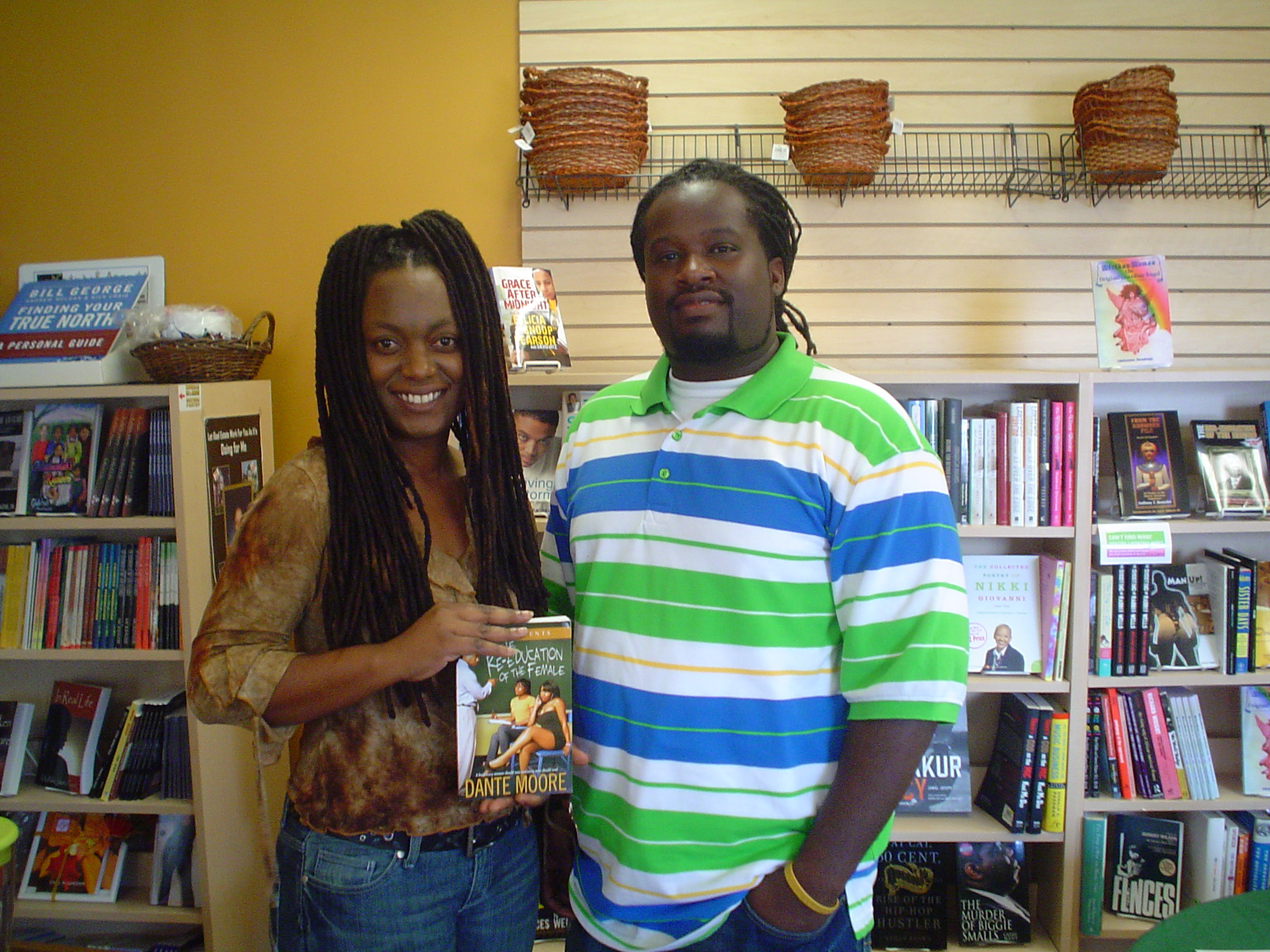 Author with A Good Book store owner